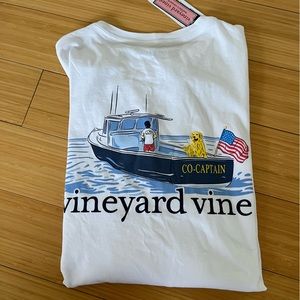 NWT Vineyard Vines Men’s L/S Co-Captain T-Shirt, White, Size M